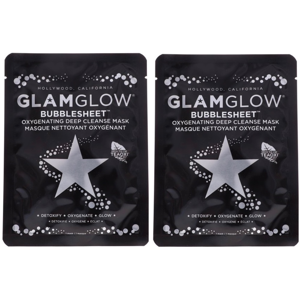 GlamGlow Bubblesheet Oxygenating Deep Cleanse Mask Duo
